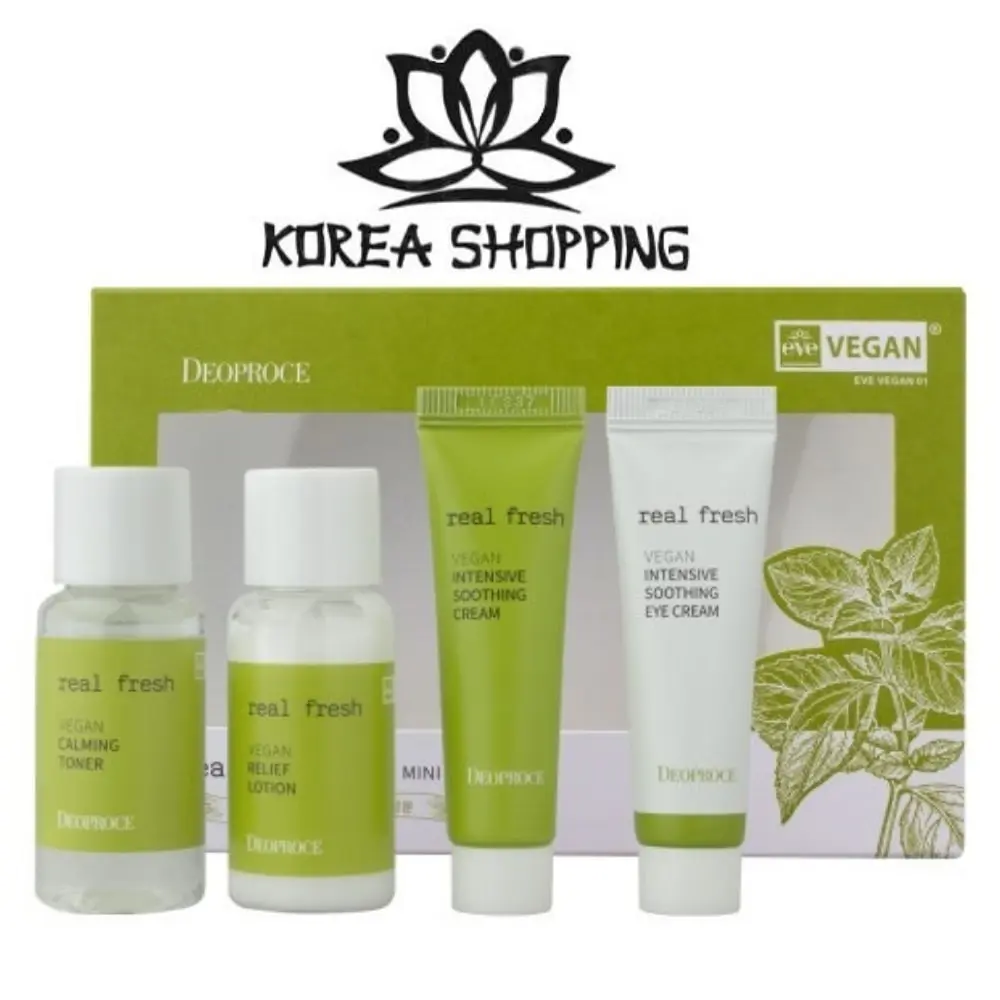 DEOPROCE REAL FRESH VEGAN MINI KIT Увлажняющий набор. Корейская косметика. Оригинал. |