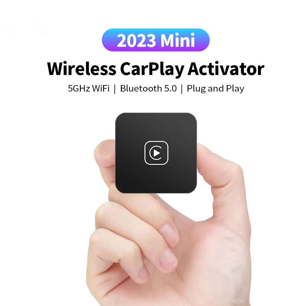 

A1 Mini Carplay Wireless per Toyota Mazda Nissan Camry Suzuki Subaru Tesla Citroen Audi Mercedes Kia IOS15 Spotify BT