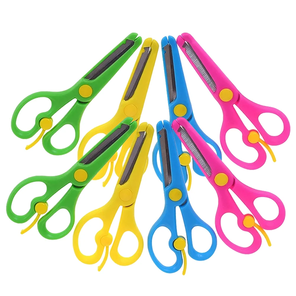 

8Pcs Kids Safety Scissors Colored Scissors Crafts Scissors DIY Crafts Safety Scissors Blunt Tip Scissors