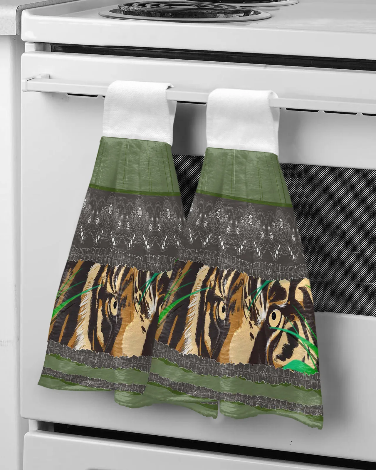 

Богемное Тигровое животное текстура пользовательские салфетки впитывающее полотенце для рук подвесное полотенце s домашние кухонные салфетки для мытья ванной комнаты