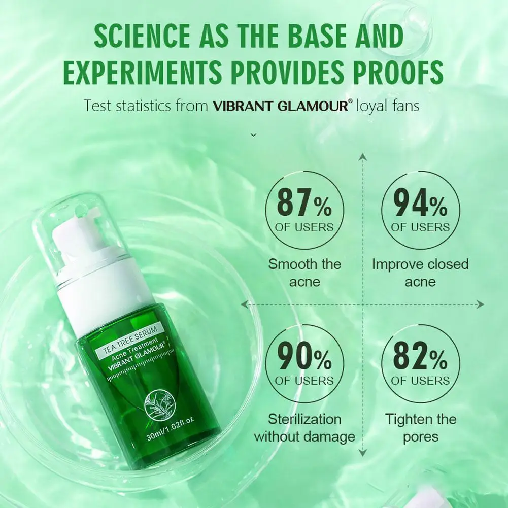 

VIBRANT GLAMOUR 30ml Tea Tree Face Serum Remove Acne Moisturizing Treatment Whitening Control Care Natural Repair Oil TY0P1 V2F4