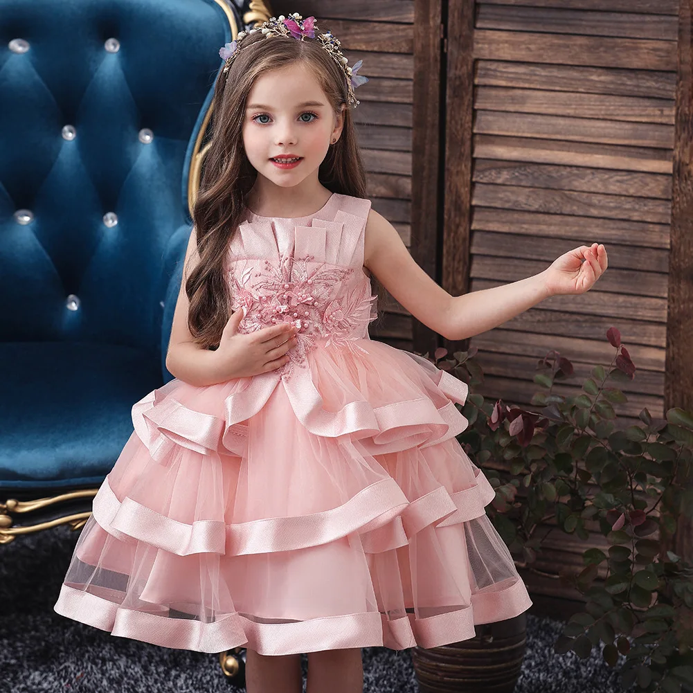 

Infant Girls Dress Wedding Dresses for Girls Formal Occasions Performance Gown Birthday Party New Year Christmas Silk Dress