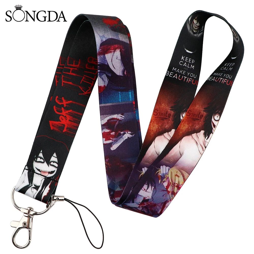 Джефф и Джейн убийца брелок шнурок жуткая паста Тикси Тоби шейный ремешок ID-карта