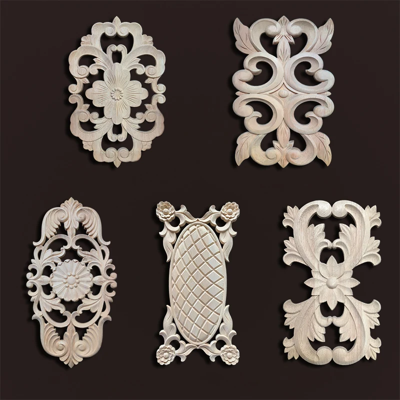 Деревянные аппликации для мебели аксессуары украшения дома деревянные цветы