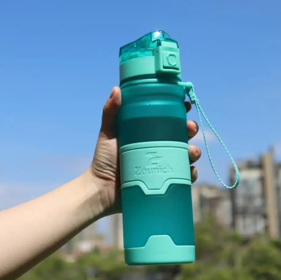 ZOUNICH-botella de agua portátil para deporte al aire libre, coctelera de proteínas, Tritan, a prueba de fugas, de plástico, libre de BPA, 400-1000ML