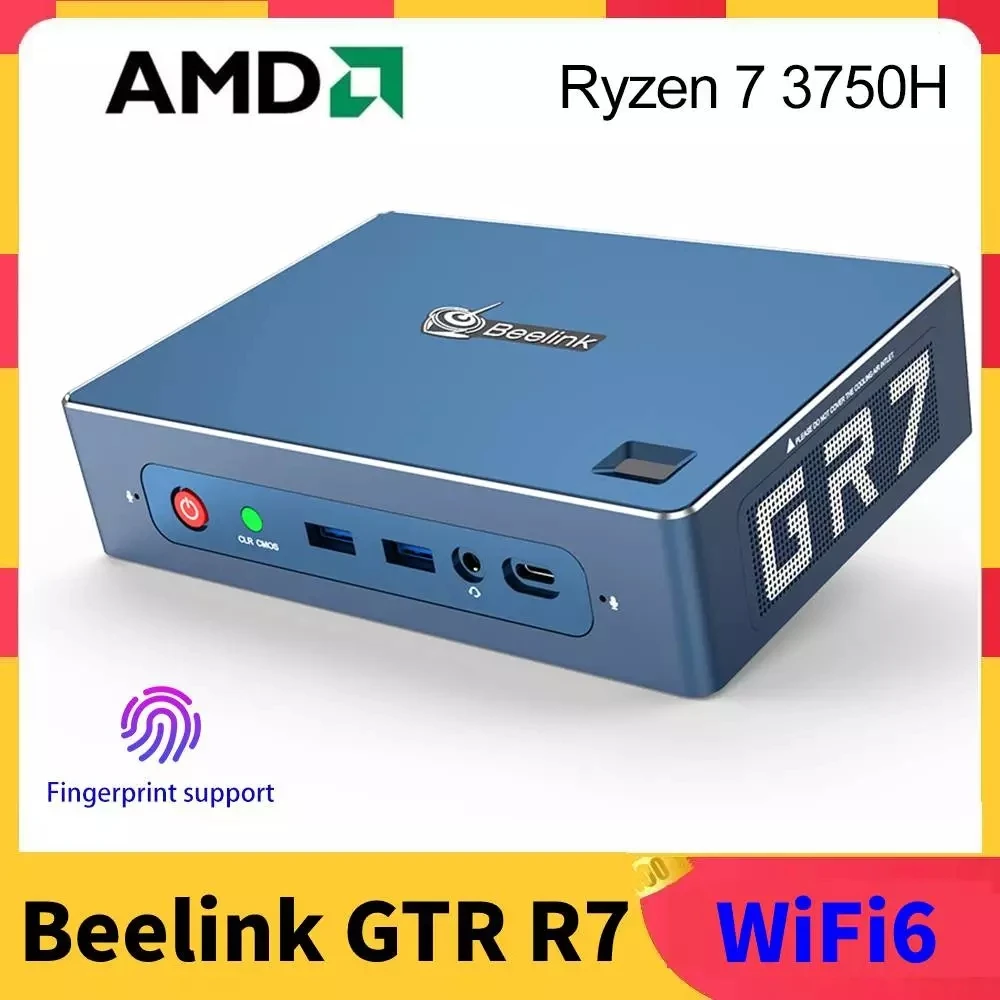 

AMD Ryzen 7 3750H Windows 10 Mini PC Beelink GTR R7 DDR4 16GB 500GB SSD Wifi 6 BT5.0 Computer Dual HD DP 6*USB3.0 1000M Desktop