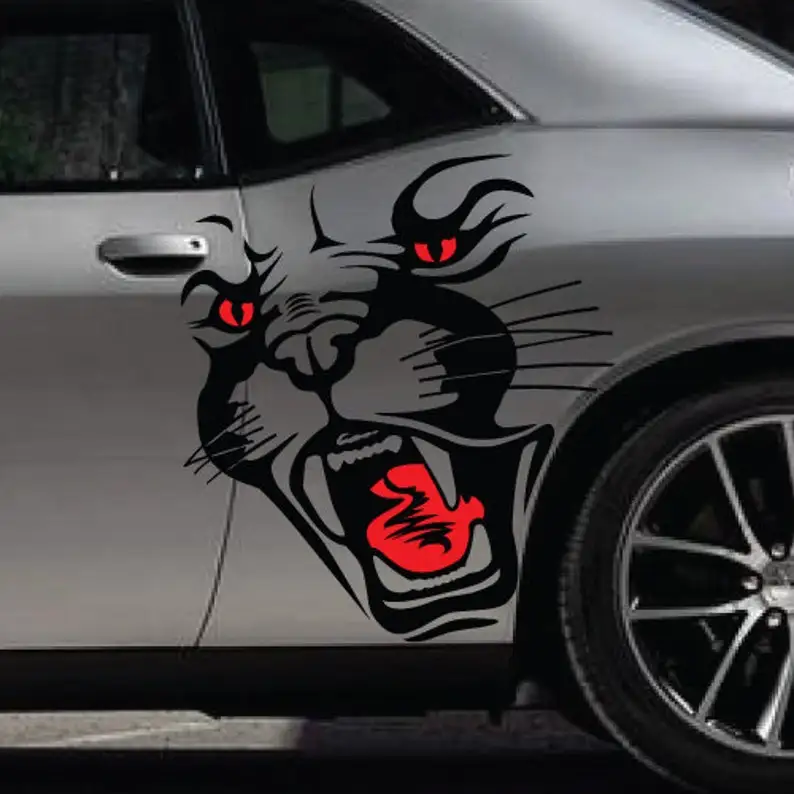 

Включает обе стороны-Кот бег подходит HellCat Challenger Этническая винтажная Татуировка дверь пикап грузовик автомобиль Транспортное средство на...