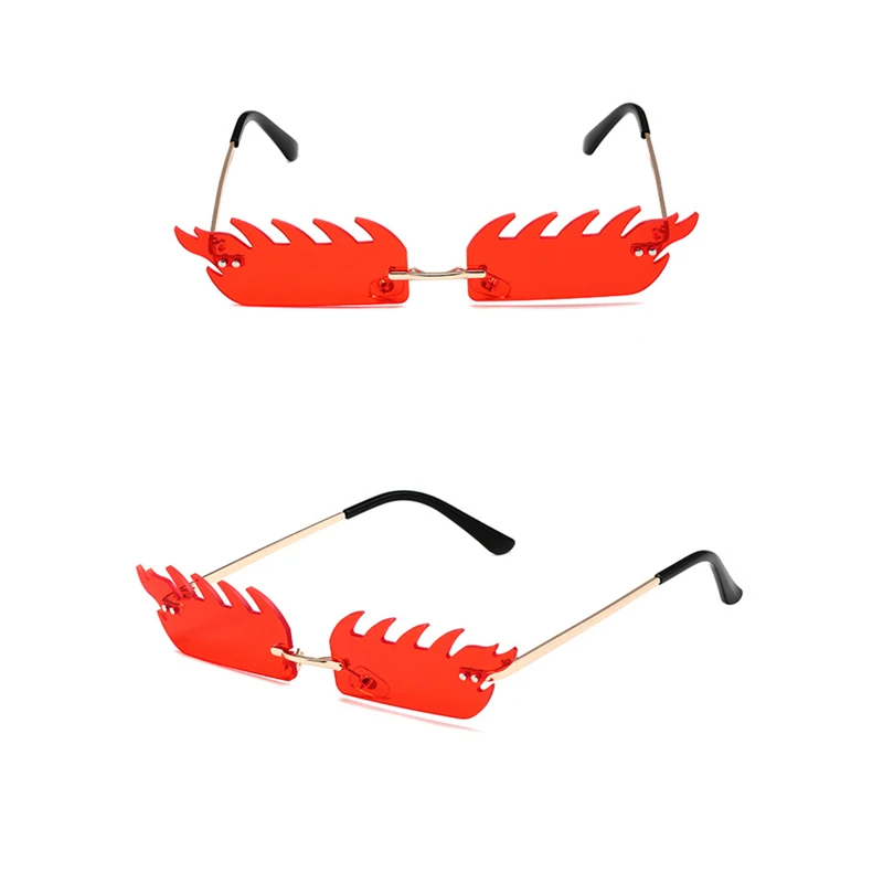 

2022 New Rimless Sunglasses Dance Metal Small Frame Sun Glasses Trendy Small Blazing Prairie Party Eyewear
