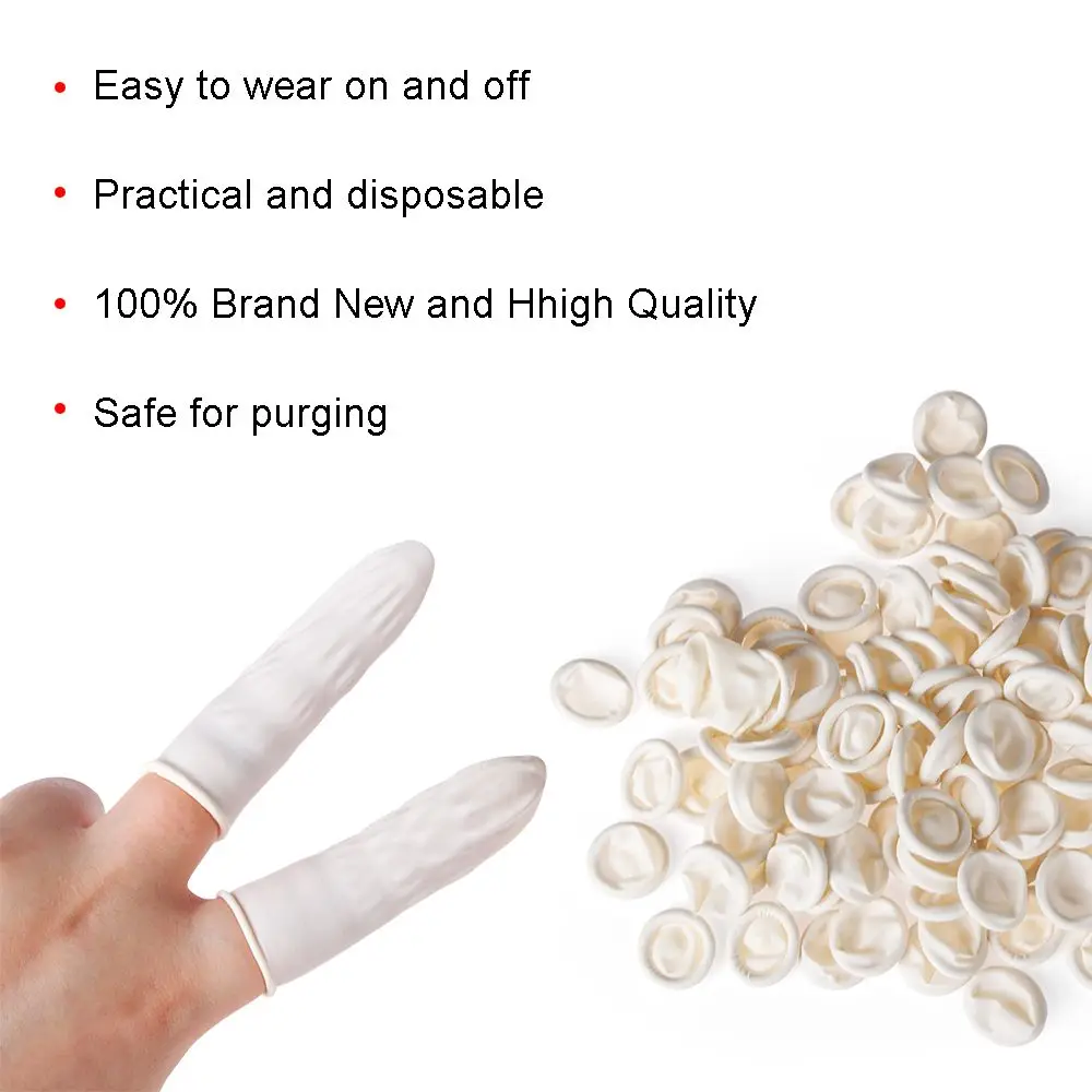 

100PCS Non-slip Fingertip Protective Disposable Nail Art Tool Finger Cots Rubber Gloves Finger Cover Protector Gloves