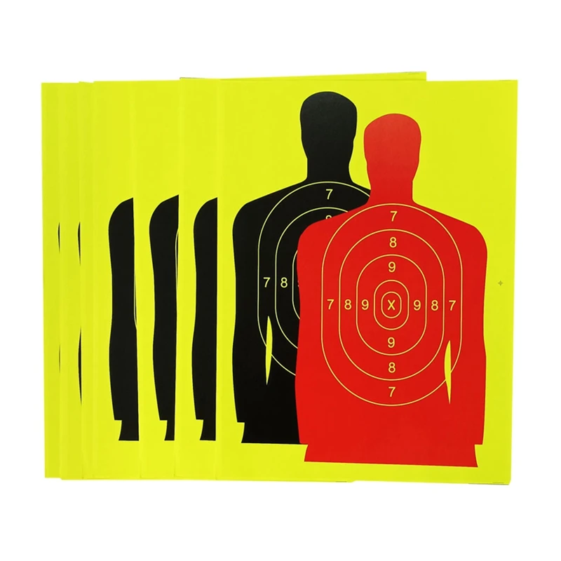 

10Pcs 12X18inch Double Chest Ring Adhesive Reactivity Target Paper Field Practice Target Paper For Hunting Accessories
