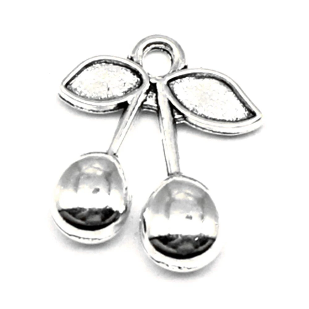 

50pcs Wholesale Jewelry Lots Cherry Charms Pendant Supplies For Jewelry Materials 15x17mm