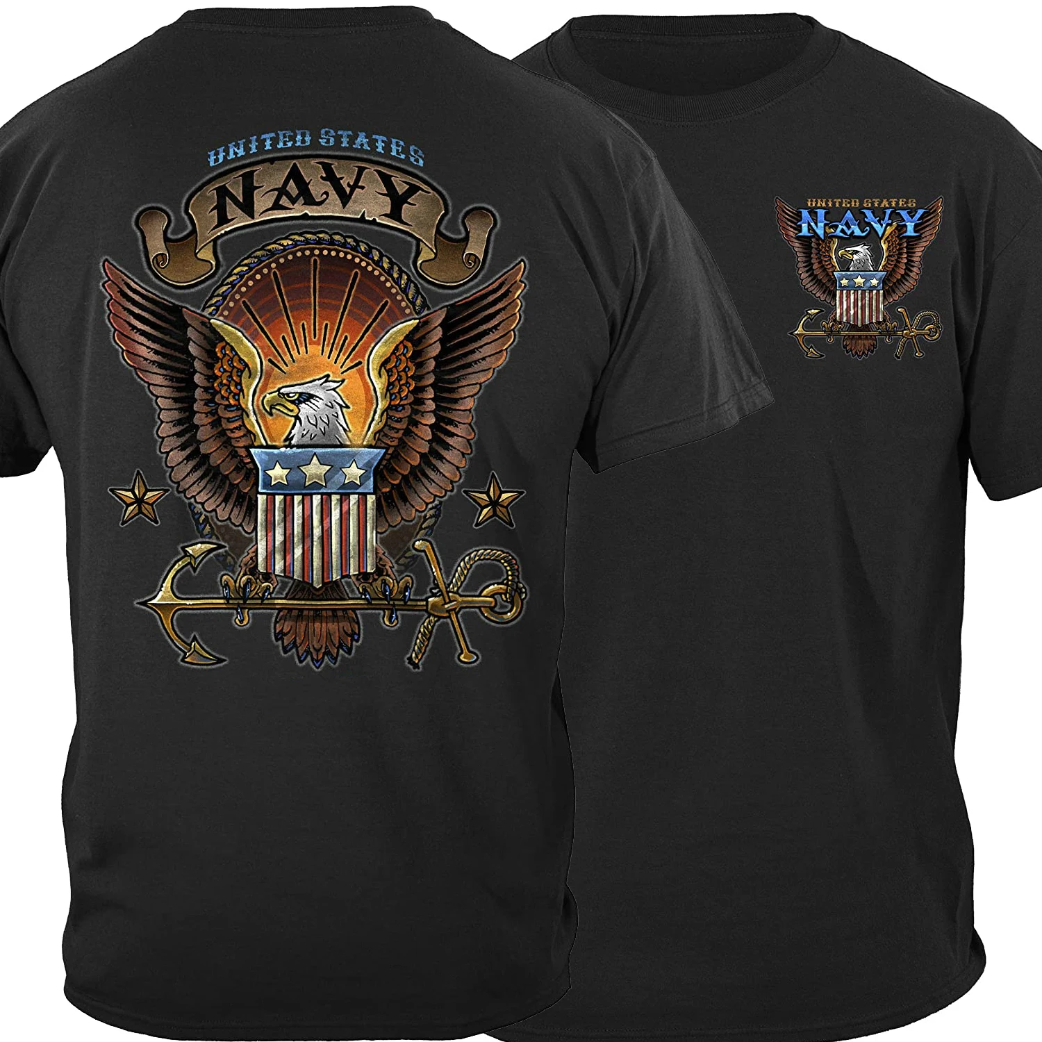 

US Navy Vintage Eagle Anchor Badge Tattoo T-Shirt Summer Cotton Short Sleeve O-Neck Men's T Shirt New S-3XL