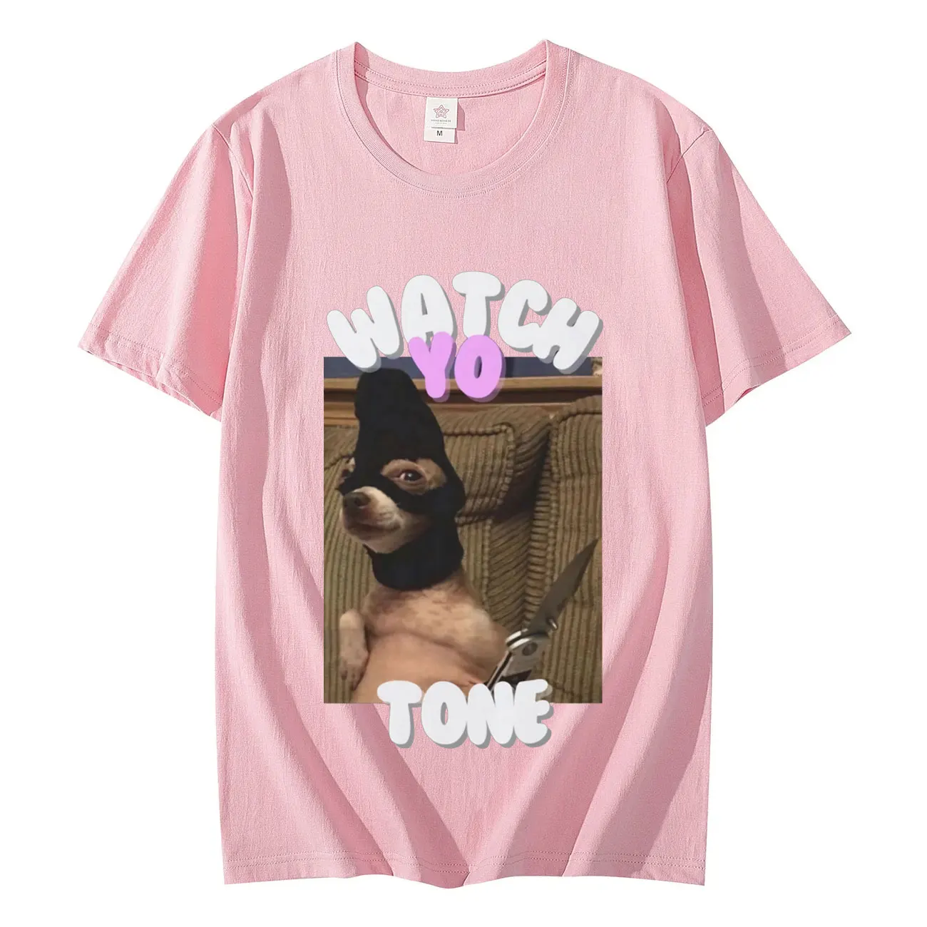 Футболка с рисунком собаки и мема для часов Yo Tone Повседневная модная футболка