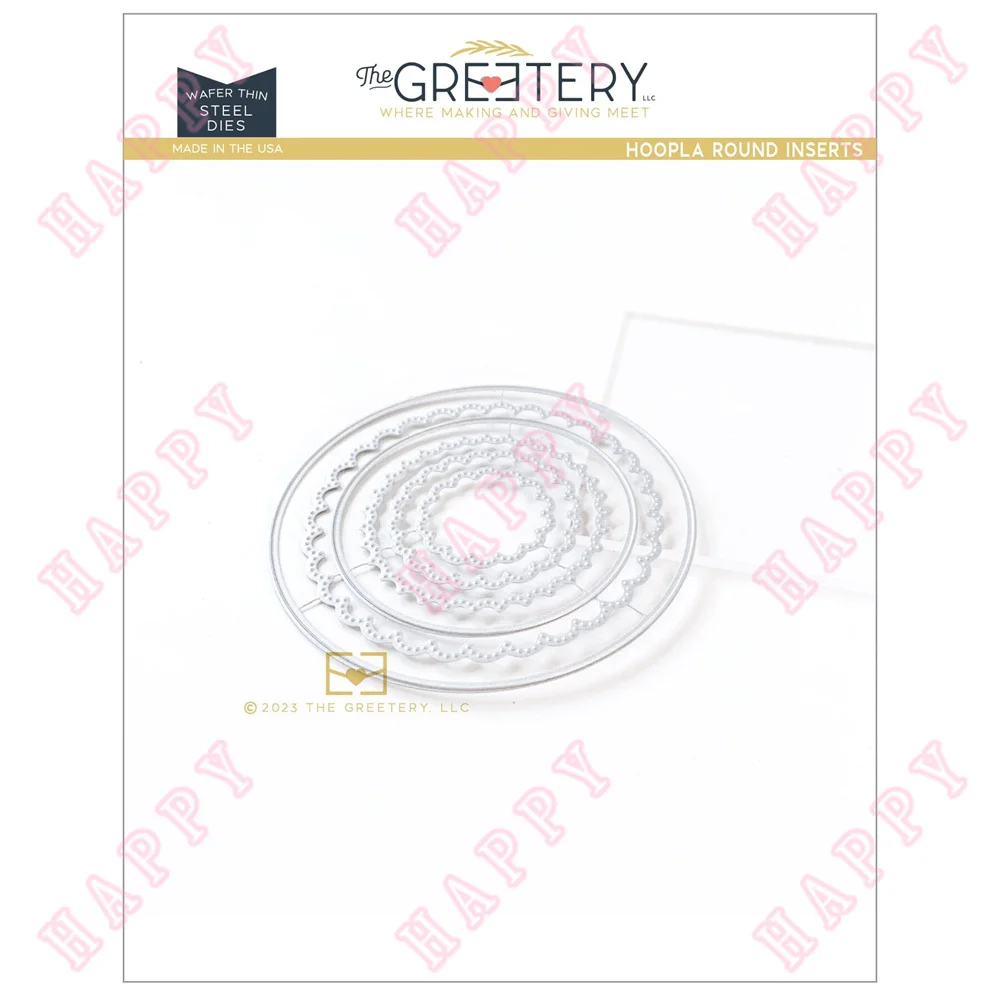

Hoopla Round Inserts New Metal Cutting Dies DIY Scrapbook Envelope Greeting Card Decorative Embossing Handcraft Paper Craft Mold