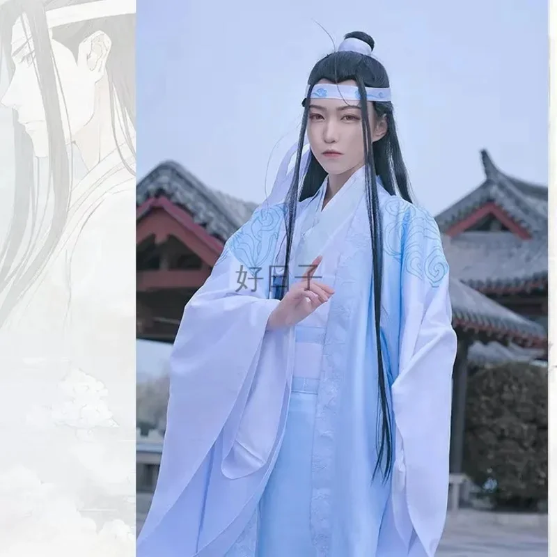 Lan Wangji Косплей Костюм Mo Dao To Shi Оригинальный Zhan Древний Парик Wei Wuxian Yiling Patriarch костюм