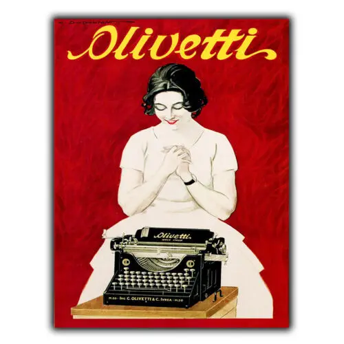 Знак металлическая настенная табличка OLIVETTI пишущая машинка винтажный Ретро