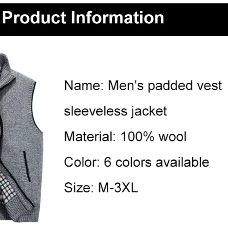 Мужской теплый жилет с воротником-стойкой приталенная куртка на молнии