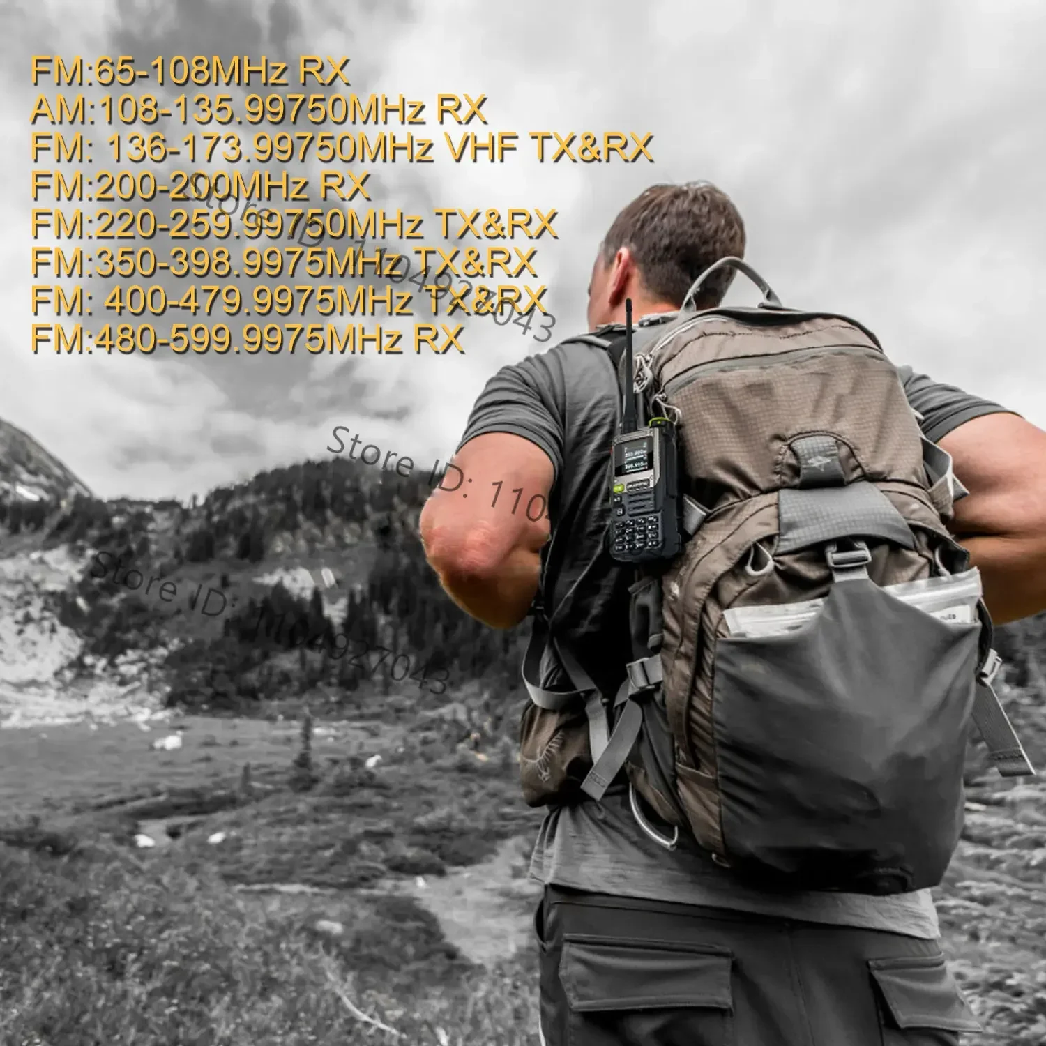 Фото Baofeng K61 PRO K61pro 65-600 МГц Многодиапазонный 640-канальный скремблер Двойные часы Частота для любителей FM VOX Рация №2