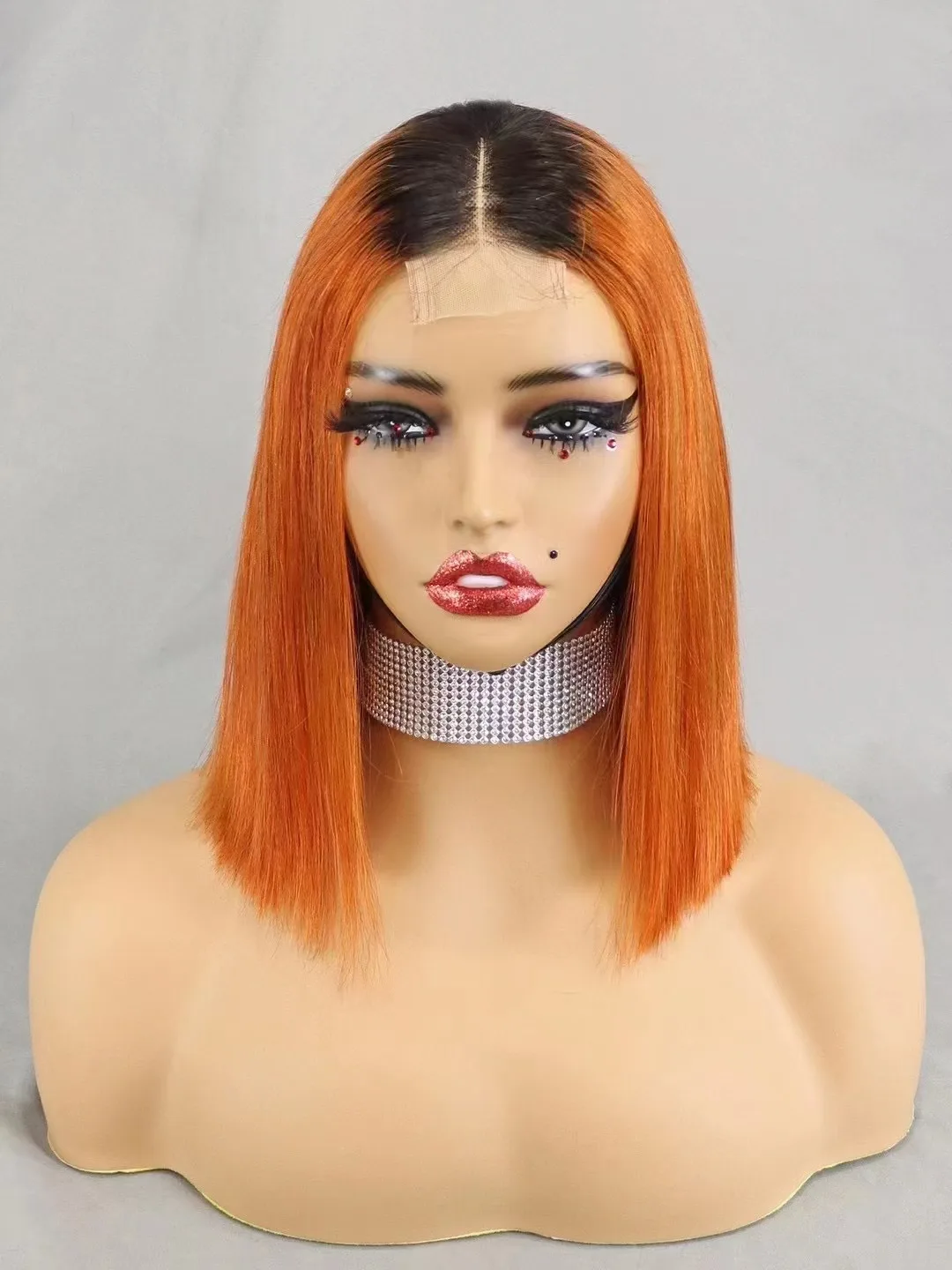 Бесклеевые парики из натуральных волос Боб плотность 350% короткие для чернокожих