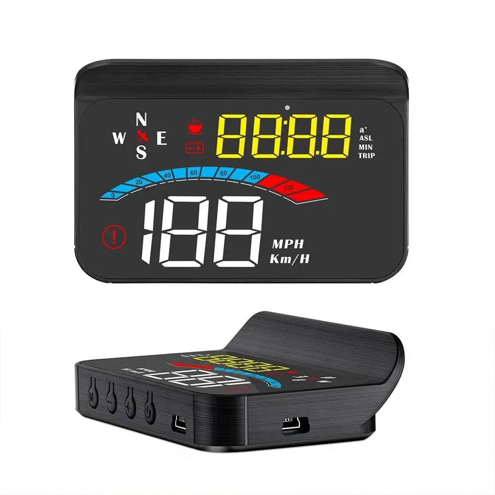 

New GPS HUD Speedometer Head Up Display Car Overspeed Alarm Tired Warning LED Digital MPH KMH Direction Windshield Projector