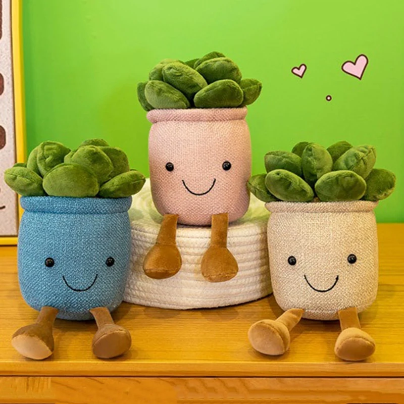 

Flower Pot Stuffed Plushie Pillow Decoration Soft Toy Succulent Plants Friend Throw Pillow