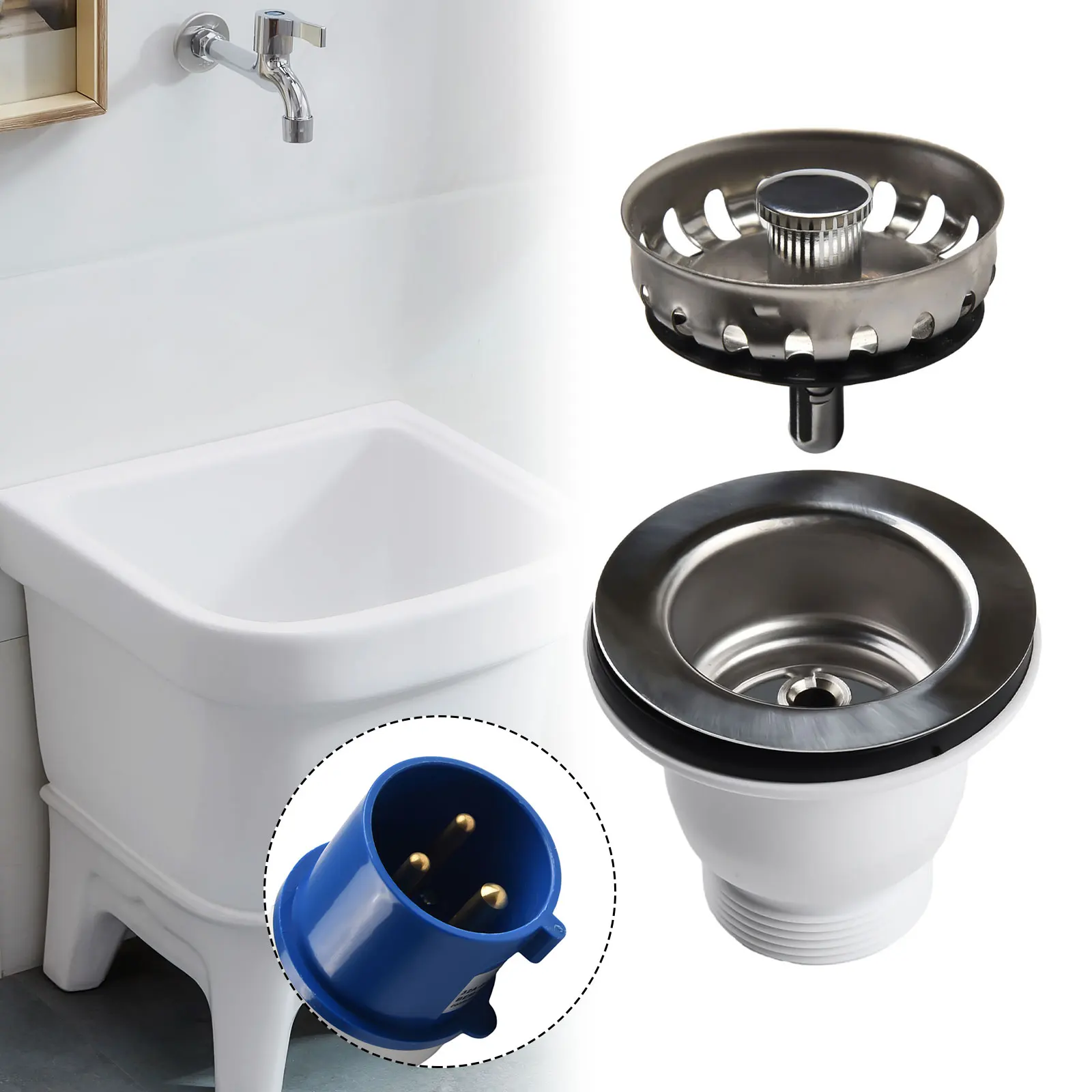 Фильтр для раковины балкон слив Belfast кухни серебристый нержавеющая сталь 1 шт. 85