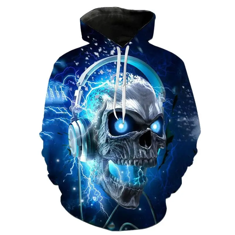 

2022Skull 3D Print Hoodies Skeleton Men Women Children Fashion Pullover Long Sleeve Boy Girl Kids weatshirtsStreetwearCoolJacket
