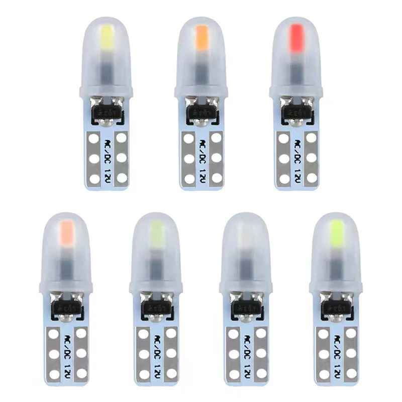 

5Pcs Newest T5 LED Car Interior Light Indicator Dashboard Gauge Instrument Wedge Bulb Auto Signal Light 12V White