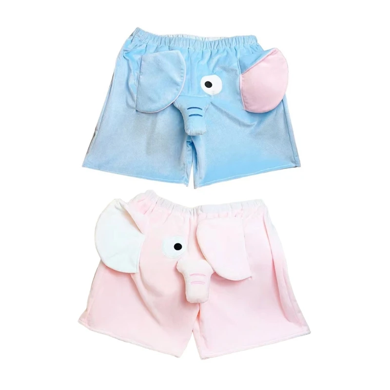 

Women Men Elephant Animal Shorts Comfortable Plush Sleep Short Pant