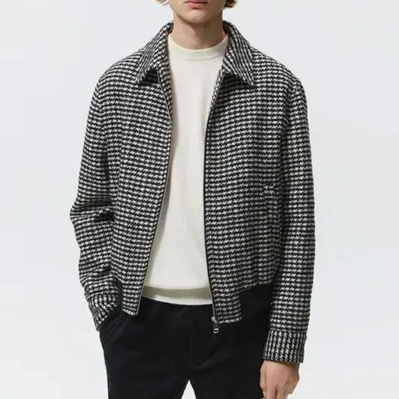 

2022 Early Spring New Men's Houndstooth Texture Jacket Coat