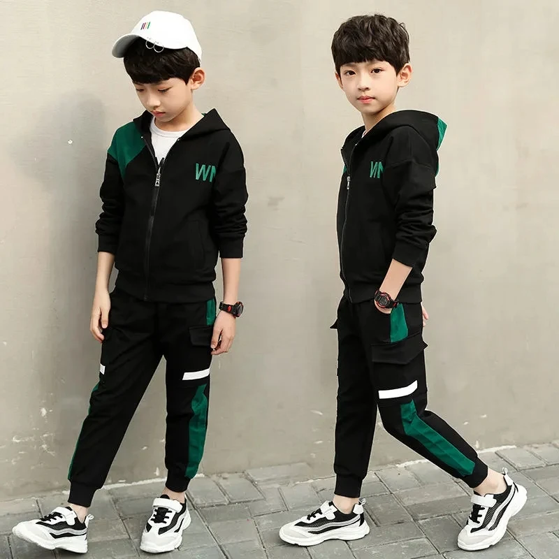 

Fashion Childrens Clothes Sets Spring Autumn 3Pcs Suits Kids Suits for Boys jacket+long sleeve T-shirt +pants sportswear 4-10Y