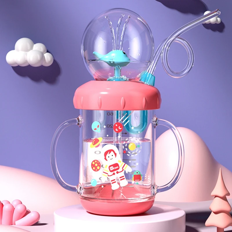

Baby Drinking Cup Child Straw Water Cups Infant Handle Learning Drinking Bottle Diving Cup for Kids Toddler Summer Water Spray