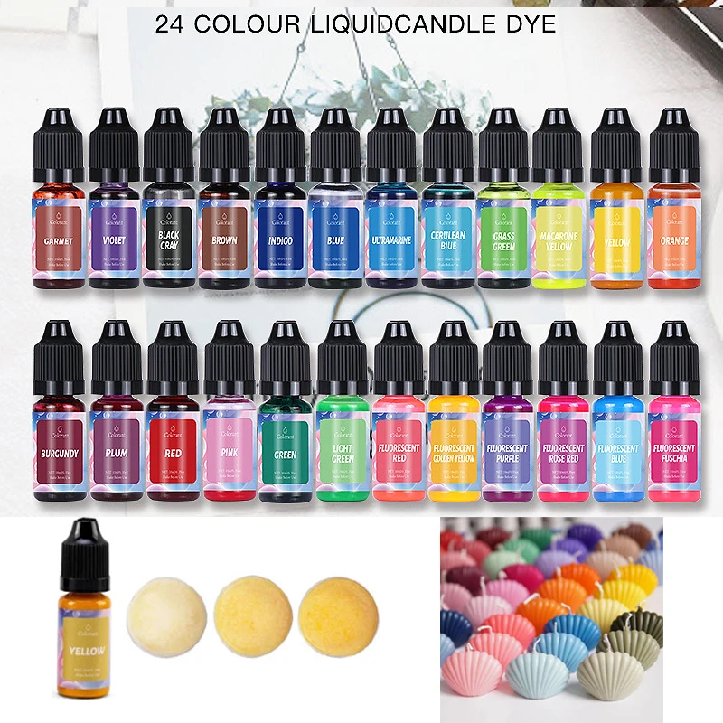 24color Candle Dyes Resin Pigments Candle Soap Dye DIY Soy W