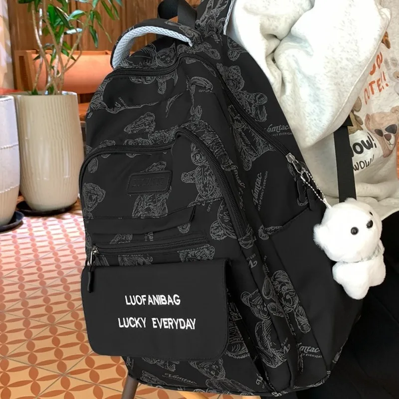 Детский Школьный рюкзак с аниме-игрушкой милая сумка черного и синего цвета для