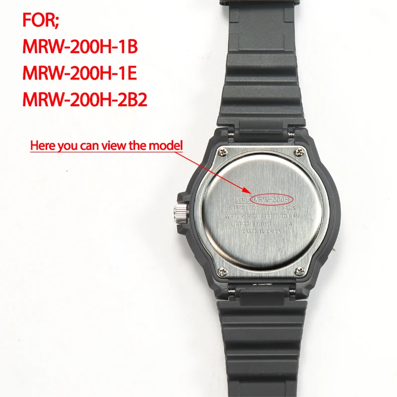 Фото Ремешок для Casio MRW-200H, мужской и женский сменный ремешок для часов из смолы, спортивный водонепроницаемый браслет с пряжкой, аксессуары 18 мм №2