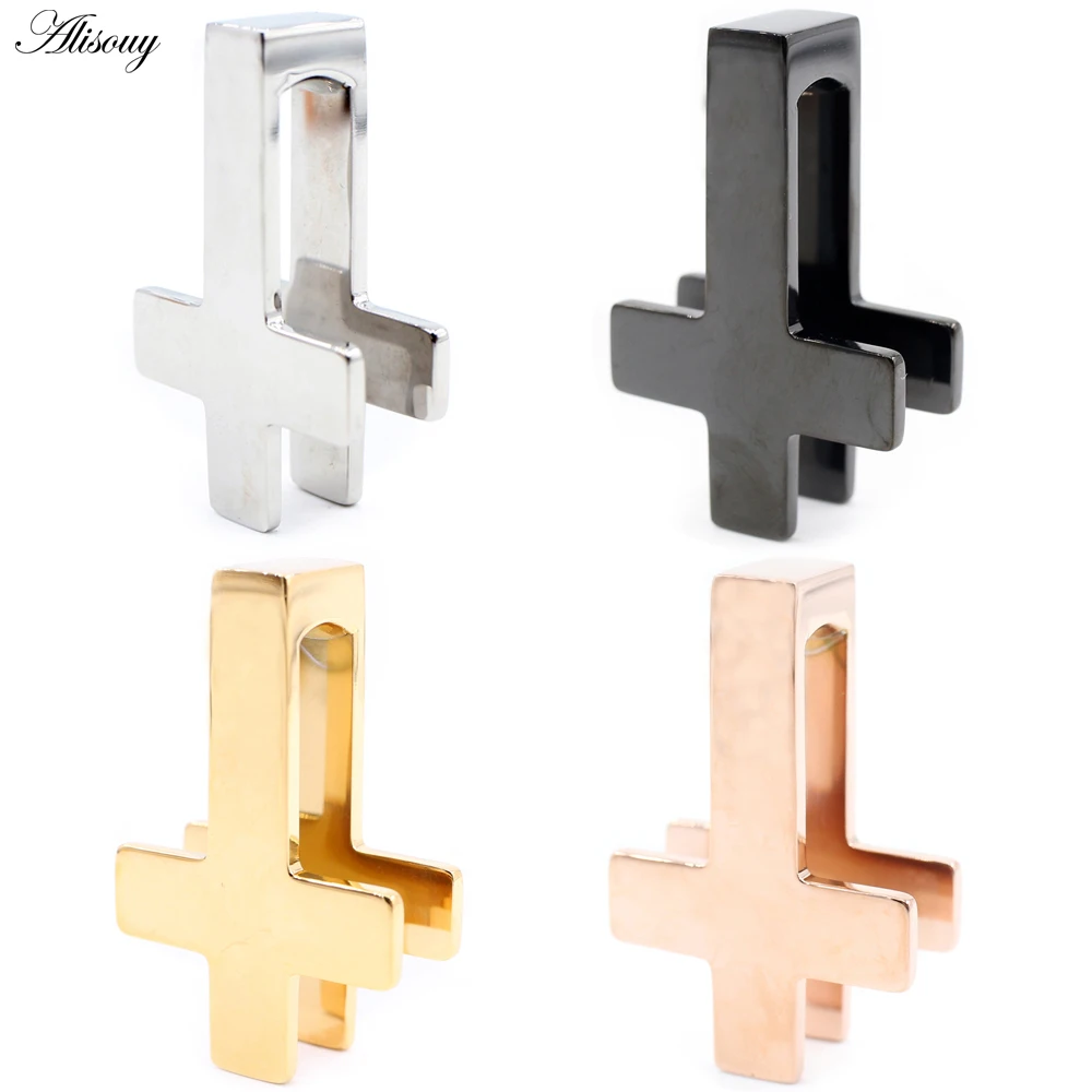 

Alisouy 1PC Polished Stainless Steel Cross Ear Weight Heavy Hanger Expander Stretcher Plugs Gauges Earring Body Piercing Jewelry