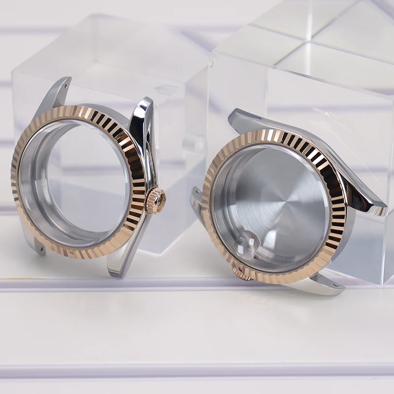 36 мм 40 г-жа рифленый изогнутый корпус часов сапфировое стекло для Seiko NH35 NH34 NH36 NH38