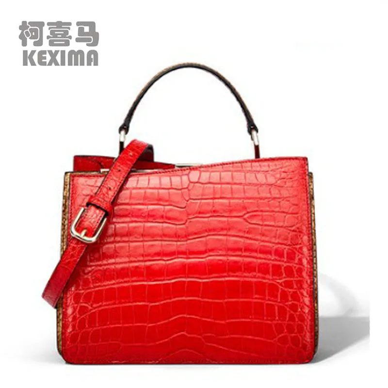 

KEXIMA gete 2022 new Crocodile bag lady bag new Nile crocodile lady handbag crocodile belly cross women handbag