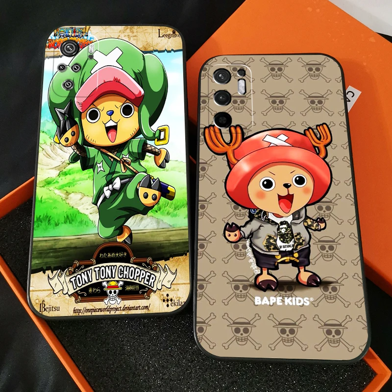 

Anime Tony Tony Chopper ONE PIECE Phone Case For Xiaomi Redmi Note 10 10S 10T Pro For Redmi Note 10 5G Case Black Soft Coque