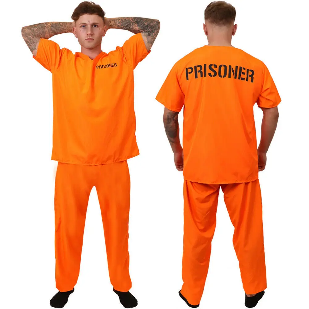 

Костюм для взрослых, оранжевая искусственная птица, костюм для Хэллоуина, оранжевый костюм заключенного, мужской тюремный комбинезон, костюм