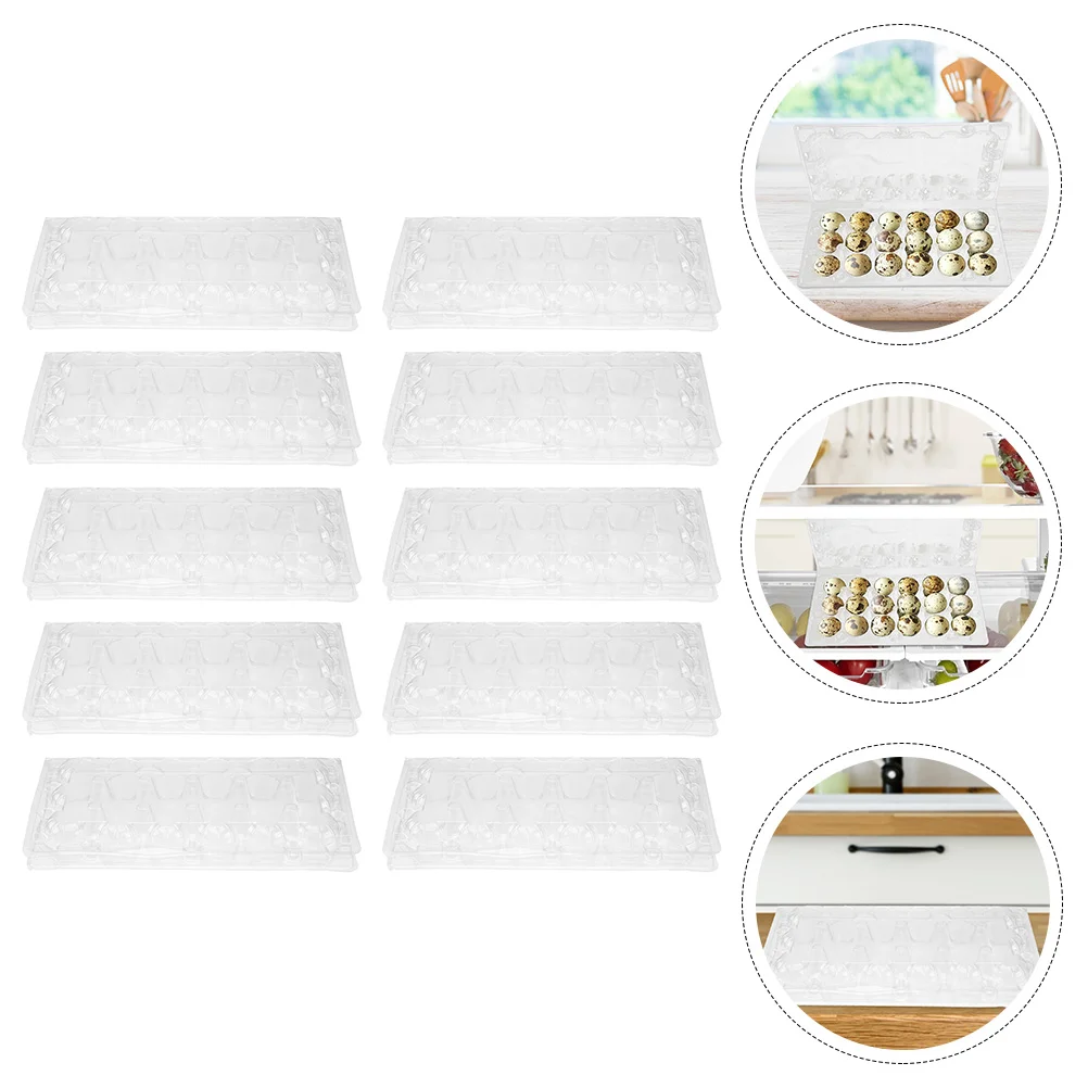 

Egg Quail Cartons Pack Box Carton Plastic 40 Clear Bulk Reusable Mini Grid Storage 18 Carriage Holder Refrigerator Container