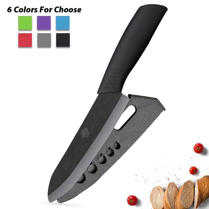 

Kitchen Ceramic Knife 3 4 5 6 inch Chef Utility Slicing Paring Knife Zirconia Black Blade Colorful Handle Single Cooking Tools