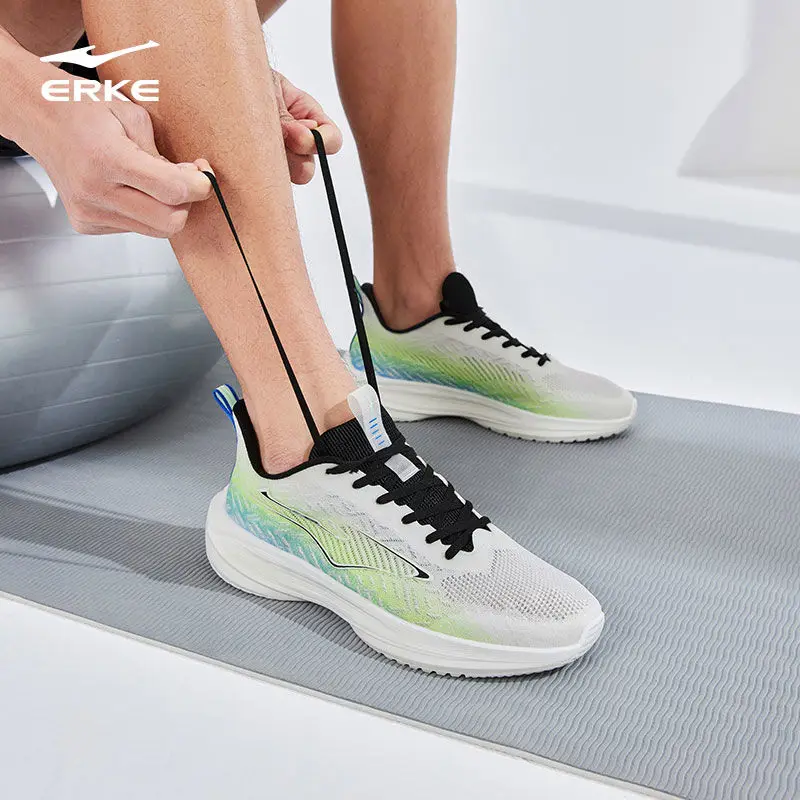 Летняя сетчатая легкая беговая Обувь ERKE Qingyun для бега Мужская износостойкая и