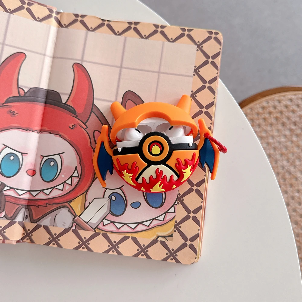 Фото Чехол для наушников 3D Pocket Monsters Pokemon Charizard Poké Ball для Airpods 4 Pro 3 2, защитный чехол для беспроводной Bluetooth-гарнитуры №4