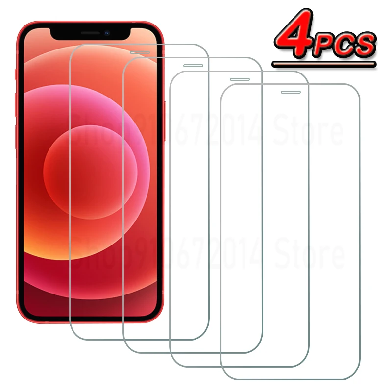 

4 шт. закаленное стекло для iPhone 13 12 11 Pro Max, Защита экрана для iPhone XR X XS Max 6S 8 7 Plus SE 3 2020 2022 13 Mini, стекло