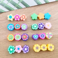 100pcslot colorful flower shape polymer clay beads clay spacer beads for diy bracelets necklace earring jewelry making findings
