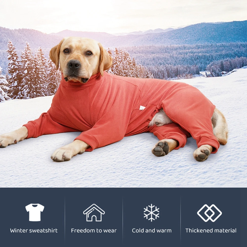 

Pet Winter Jumpsuit for Dog Cats Tight Warm Pajamas Four Legged Cotton Padded Clothes XS-3XL for Small Medium Large Puppy Kitten