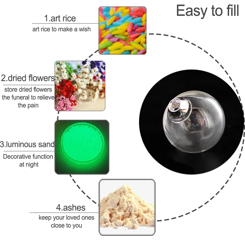 5 шт. полые стеклянные бутылки с винтовой крышкой | Украшения и аксессуары