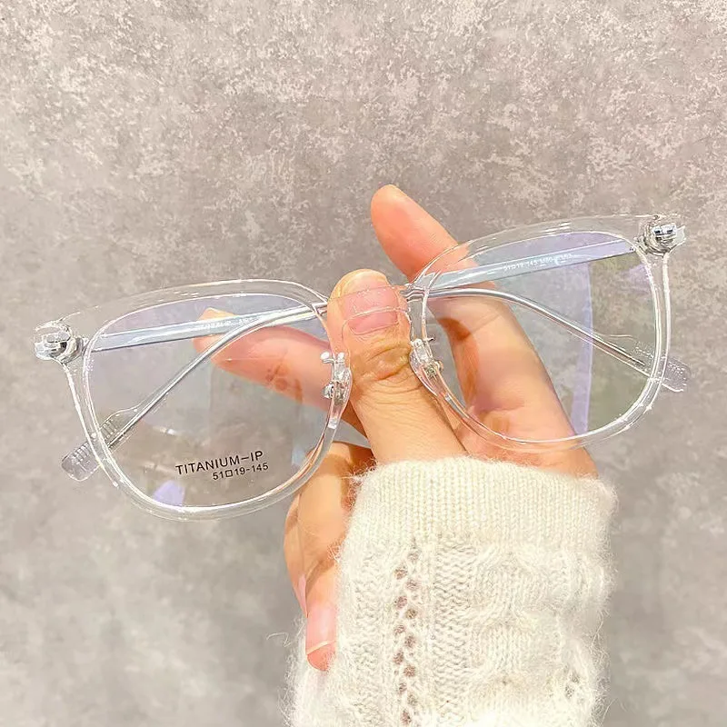 Оливковые очки для близорукости с большим ободком Женская защита от