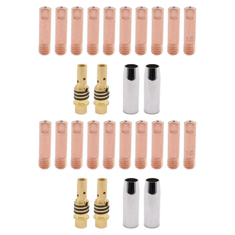 

New-28Pcs 15AK Welding Torch Consumables 0.9Mm MIG Torch Gas Nozzle Tip Holder Of 15AK MIG Welding Torch
